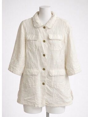 Chico’s blazer with fringes and gold buttons size 1 (M)